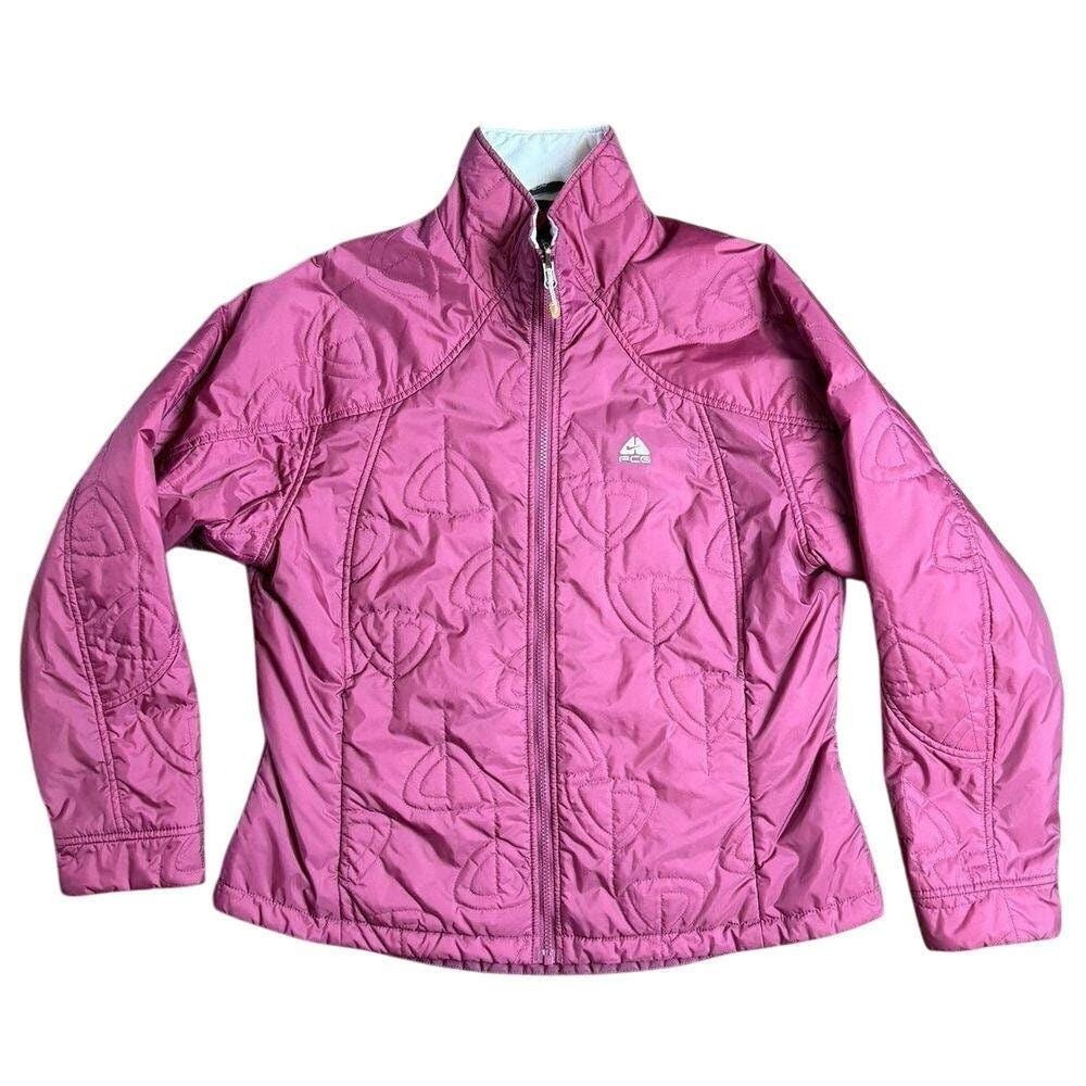 Nike ACG Womens Quilted Jacket Magenta Pink XL Puffer Full Zip